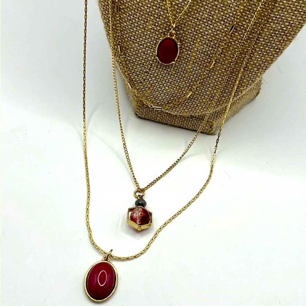 Quad Chain Pendant Necklace. - Picture 1 of 7